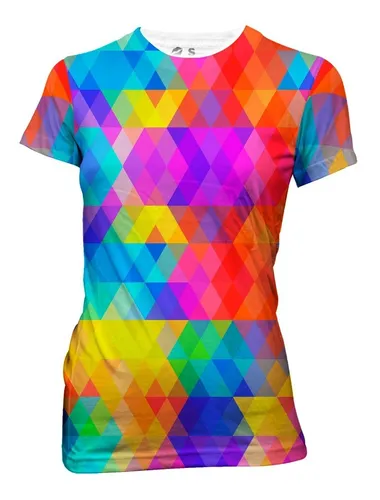 comprar Playera Sublimada Dama Full Print Rombos Colores 043