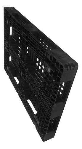 Kit de 5 palets de plástico de alta resistencia de 130 x 88 cm para empresas, color negro