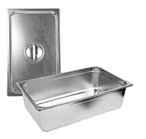 Comprar Bandeja Gastronomica Grande 1\u002F1 Con Tapa Acero 52x32x15cm