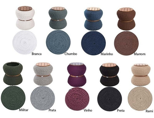 Mesa De Centro Corda Náutica Piscina Pergolado Deck Varanda