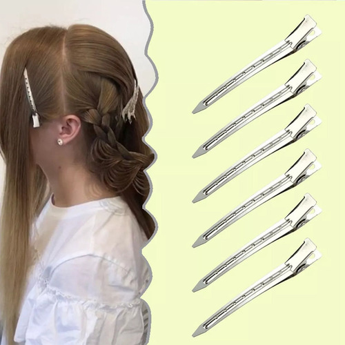 Pinza Perforada Para Cabello Tipo Pico De Garza Acero 30 Pcs