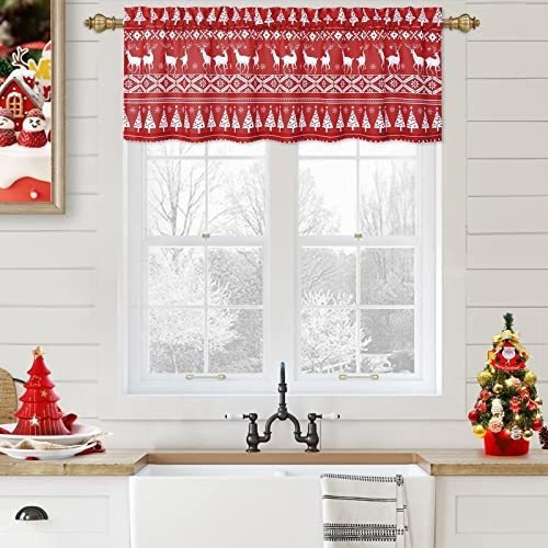 Glowsol Cenefas Para Ventanas, Árbol De Navidad Vintage Bohe