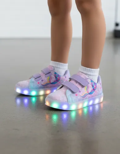 Tênis Infantil Led Feminino Sereia Casual Cano Baixo Novo