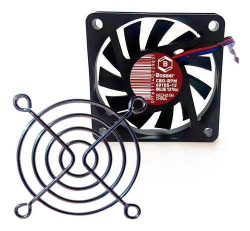 Imagen 1 de 9 de Turbina Cooler Bosser 12v 60x10 Mm Buje Rpm Jst + Reja Metal