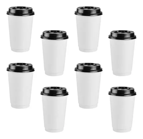 Vaso Para Café Encerado 12 Onzas Con Tapa Bio 250 Pzas