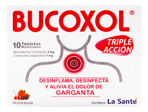 Bucoxol Triple Accion Frutos Rojos 10 Tabletas - Garganta