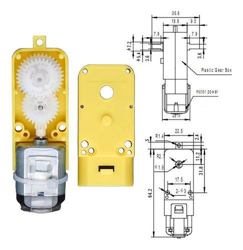2x Roda + 2x Motor Dc 3v/6v C/ Redução Carro Arduino