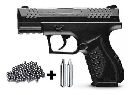 Pistola Aire Comprimido 4 Capsulas Co2 1500 Balines Acero