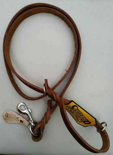 Imagen 1 de 5 de Correa De Piel 1.80m X 2cm Entrenamiento Perro Silverado