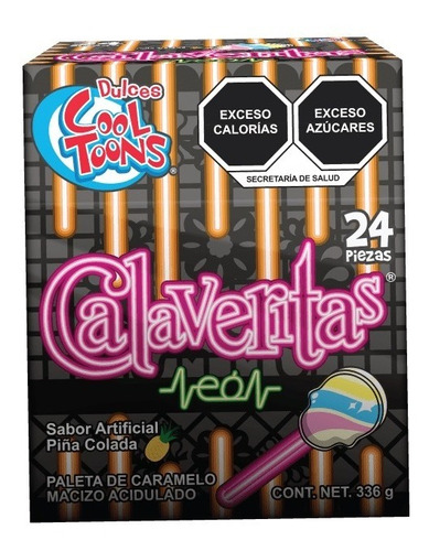 Paleta De Caramelo Calaveritas Neon Cooltoons