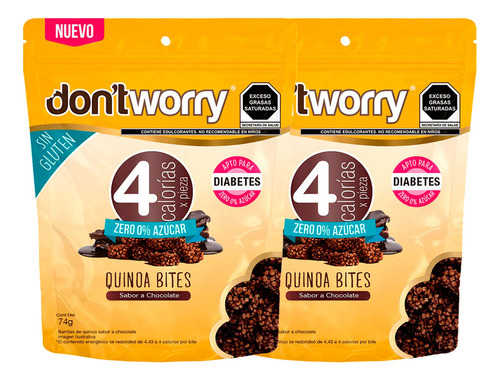 Quinoa Bites Dont Worry Chocolate 2 Pack