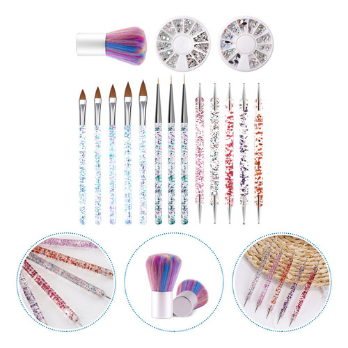 Conjunto De Acessórios Para Caneta De Unha Com Diamantes 3d