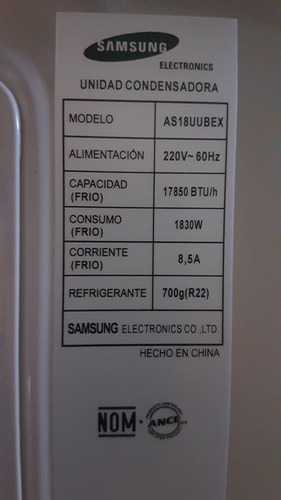 Imagen 2 de 4 de Aire Acondicionado Mini Split Samsung De 18.000btu
