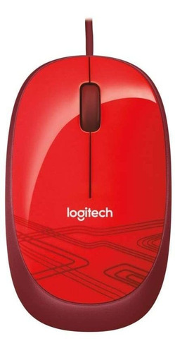 Mouse Logitech, Rojo/con Cable/inalambrico