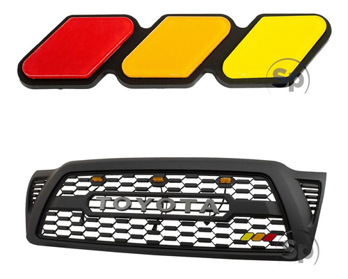 Imagen 4 de 9 de Emblema Parrilla Toyota Trd Insignia Tricolor Rojo Amarillo