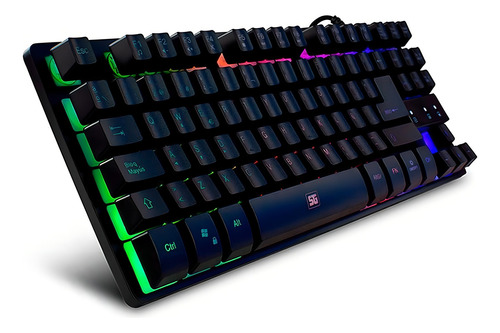 Teclado Gamer Vorago Kb-503 Qwerty Español España Color Negr Negro Español España