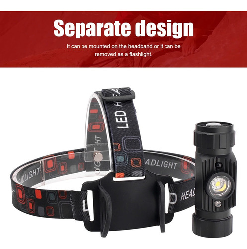 Linterna Frontal Led Con Sensor De Infrarrojos, Recargable P