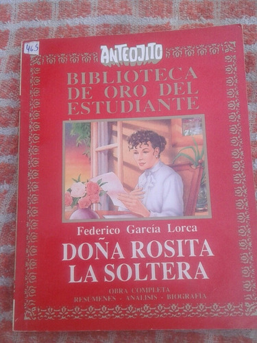 Libro Anteojito Doña Rosita La Soltera Federico Garcia Lorca