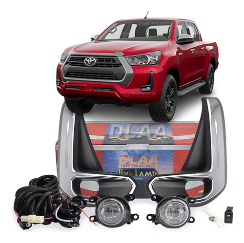 Kit Neblineros Toyota Hilux Revo 2021 2022 Led Cromados