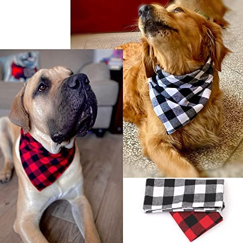 Paquete De 2 Pañuelos Para Perros, Bufandas Navideñas Triang