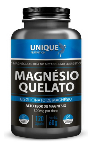 Kit 3x Magnésio Quelato 120 Caps Unique Nutrition