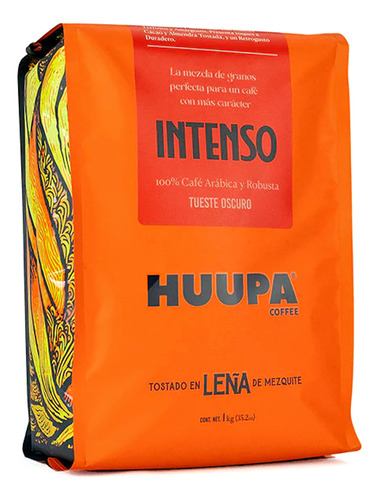 Café Molido Huupa A La Leña Tostado Bolsa 1 Kg Intenso