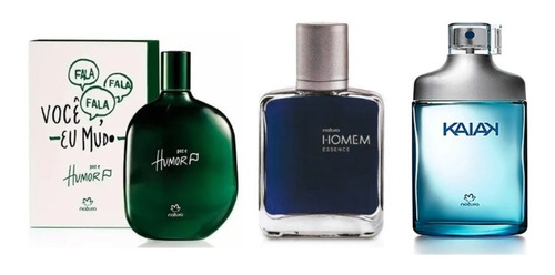 Kit Mini Perfumes Natura Masculinos Kaiak+humor+homen 25 Ml