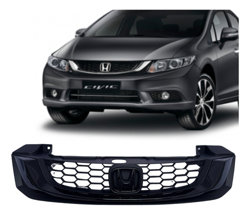 Grade Civic Lxr Exr 2015 2016 2017 Black Piano C/ Emblema