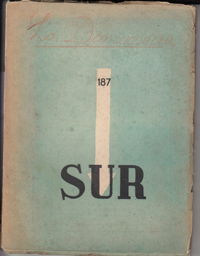 Revista Sur 187 Argentina 1950 Victoria Ocampo Lozano Otros