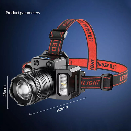 Linterna Frontal Recargable Impermeable Pro Con Zoom