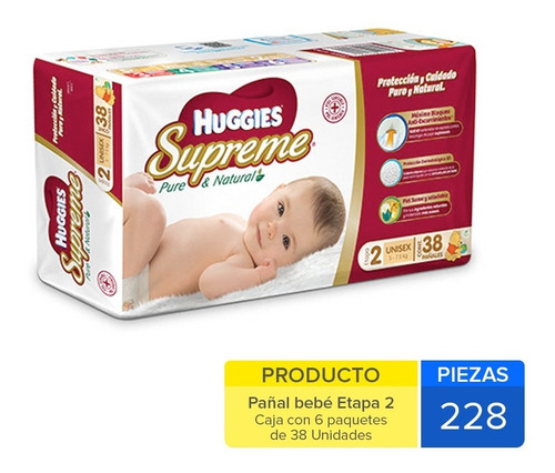 Caja Huggies Supreme E-2 228 uni.