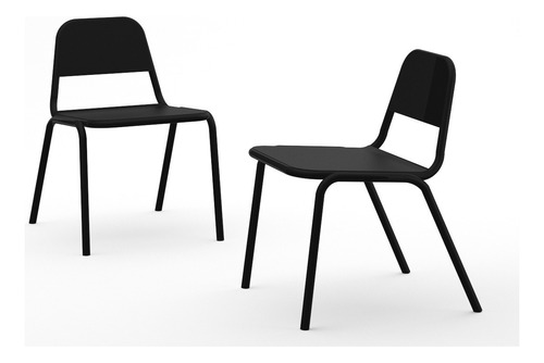 Set De 2 Sillas De Comedor Métalicas Nuuk Concept Estructura De La Silla Negro