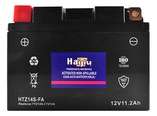 Imagen 1 de 9 de Batería Moto Haijiu Htz14s-fa Agm  Gel Libre Mantenimiento