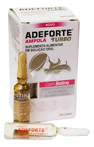 Adeforte Ampola Turbo Biotina Vitaminas Ade Cabelo Pele Unha