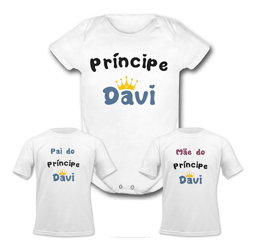 Kit Família - Body Infantil + 2 Camisas Meu 1º Dia Dos Pais