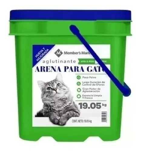  Arena Para Gato Cubeta 4 En 1 Member's Mark 19 Kg Msi