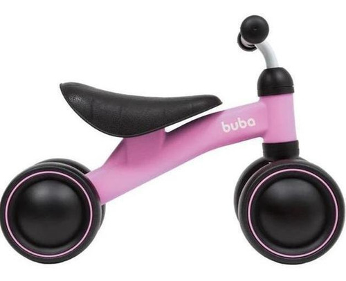 Bicicleta Equilíbrio 4 Rodas Infantil Rosa Buba 12m+