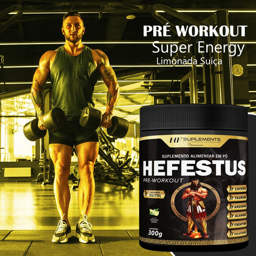 Hefestus Pre-Workout, sabor a limonada suiza, 300 g | Hf Suplements