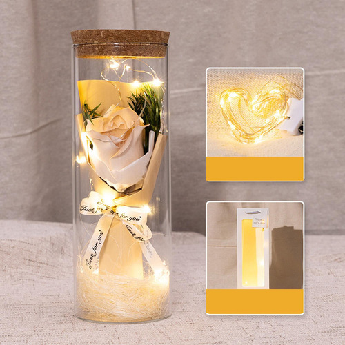 Flor De Rosa En Cristal, Regalo De Flor De Rosa Estilo C
