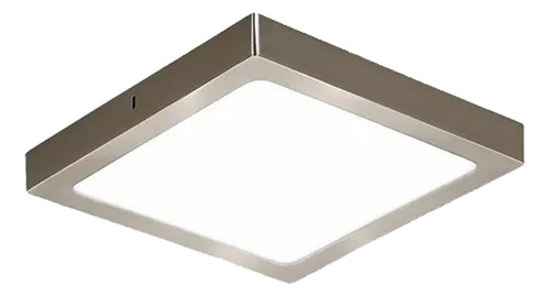 Plafón Led 12w Luz Cuadrado Níquel Fría/cálida Dabor