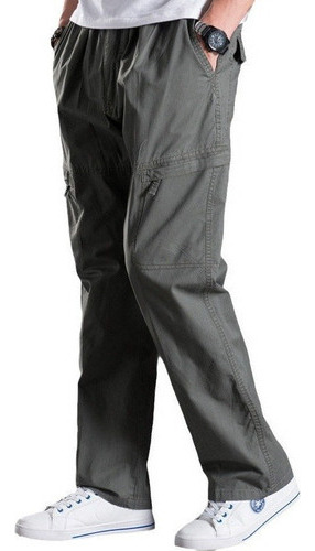 Pantalones Cargo De Talla Grande Multibolsillos Para Hombre