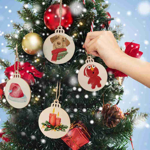 Ay 100pcs Bolas De Navidad Redondas De Madera Para Árb