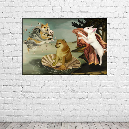 Cuadro Decorativo Meme Cheems Venus Doge 40x60 Cm