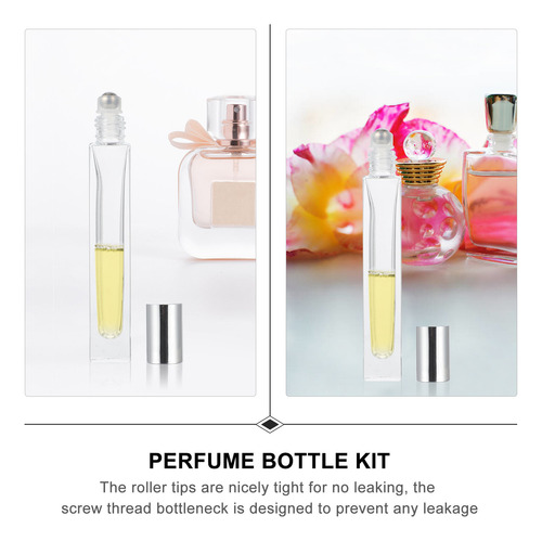 Botellas Enrollables De Perfume Vacías De Vidrio De 10 Ml, 5