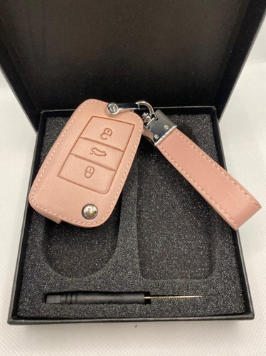 Yst Funda Llave Piel + Llavero Vw Nivus Polo Golf Tcross