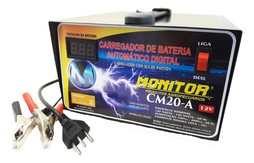 Carregador De Bateria 12v Digital 20 Ah Monitor