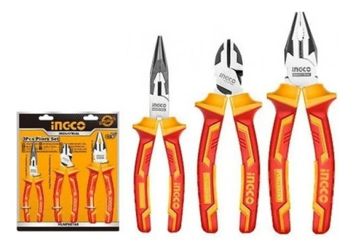 Set Alicates Aislados 1000v 3 Pzs Ingco Hikps28318