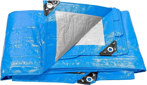 Lona Toldo Pretul 3 X 4 Metros Reforzada Azul Aluminio