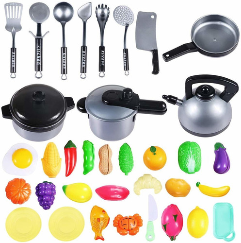 Juego De Juegos De Cocina Para Niños, Juego De Ollas Y...