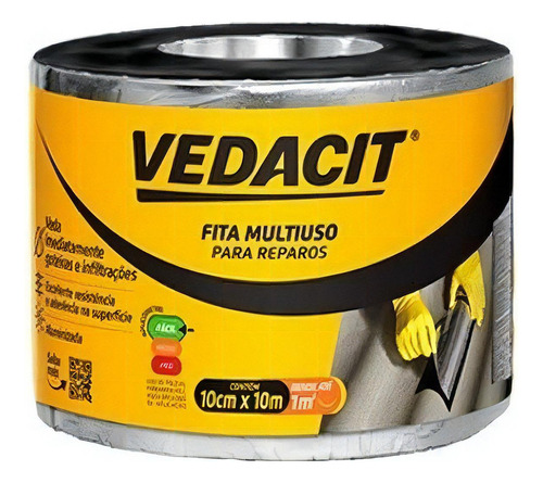 Fita Asfáltica Multiuso 10cm 1,0mmx10m Vedacit